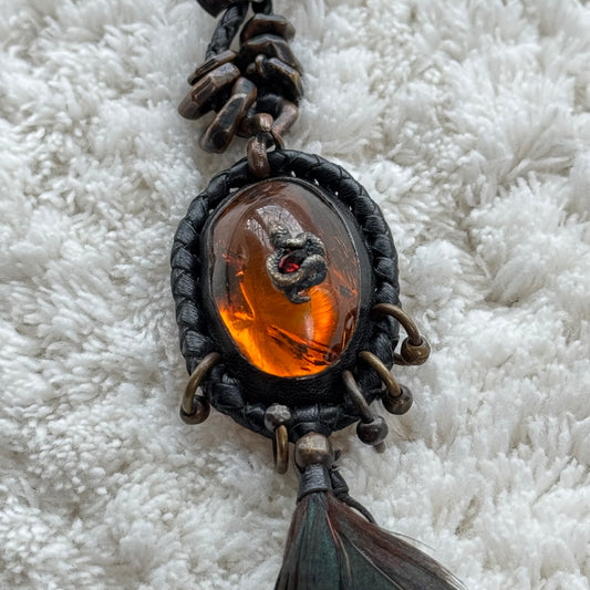 14th Addiction Snake Amber Necklace