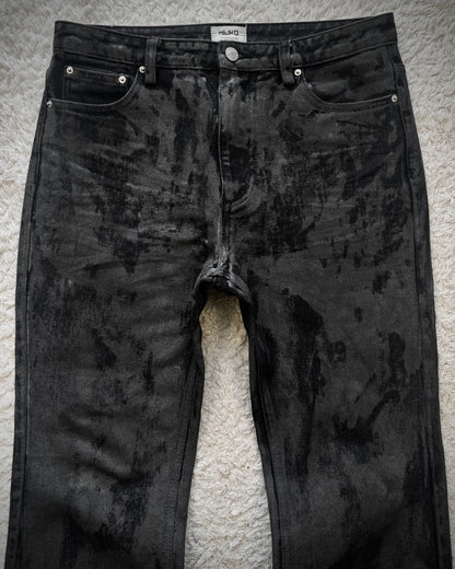 Mijko Charcoal Washed Flared Jeans