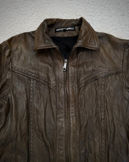 5351 Pour Les Hommes Scar Stitched Sheepskin Leather Jacket