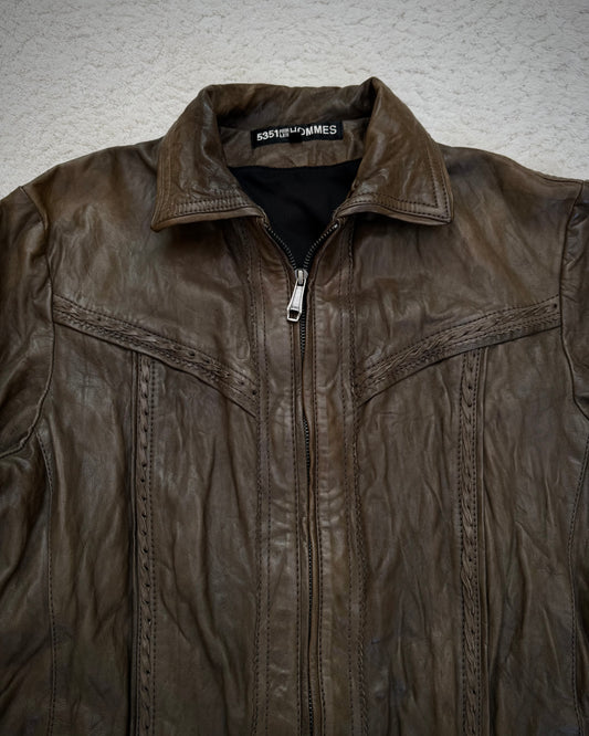 5351 Pour Les Hommes Scar Stitched Sheepskin Leather Jacket
