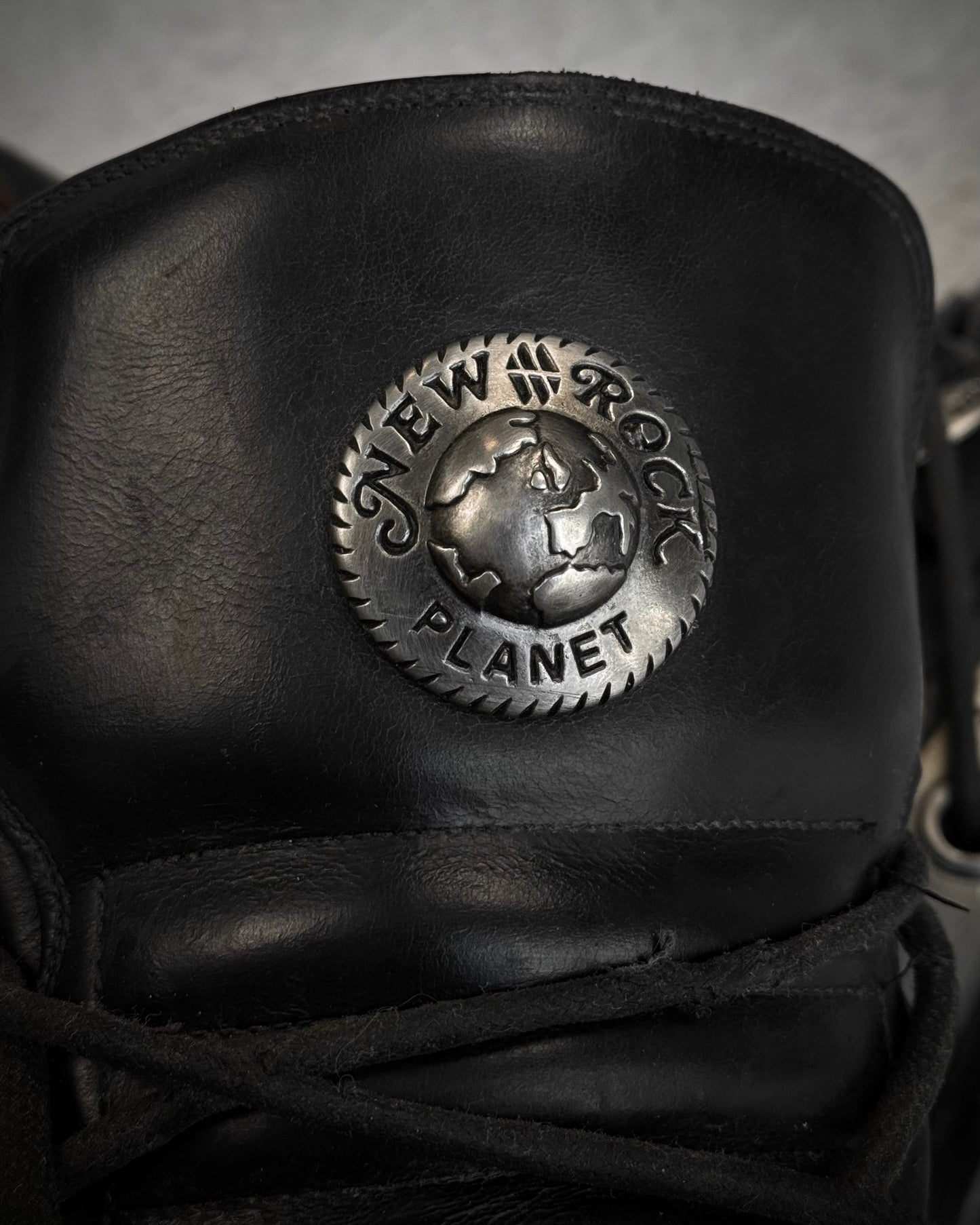 New Rock Steel Heel High Top Leather Boots