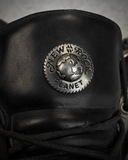 New Rock Steel Heel High Top Leather Boots