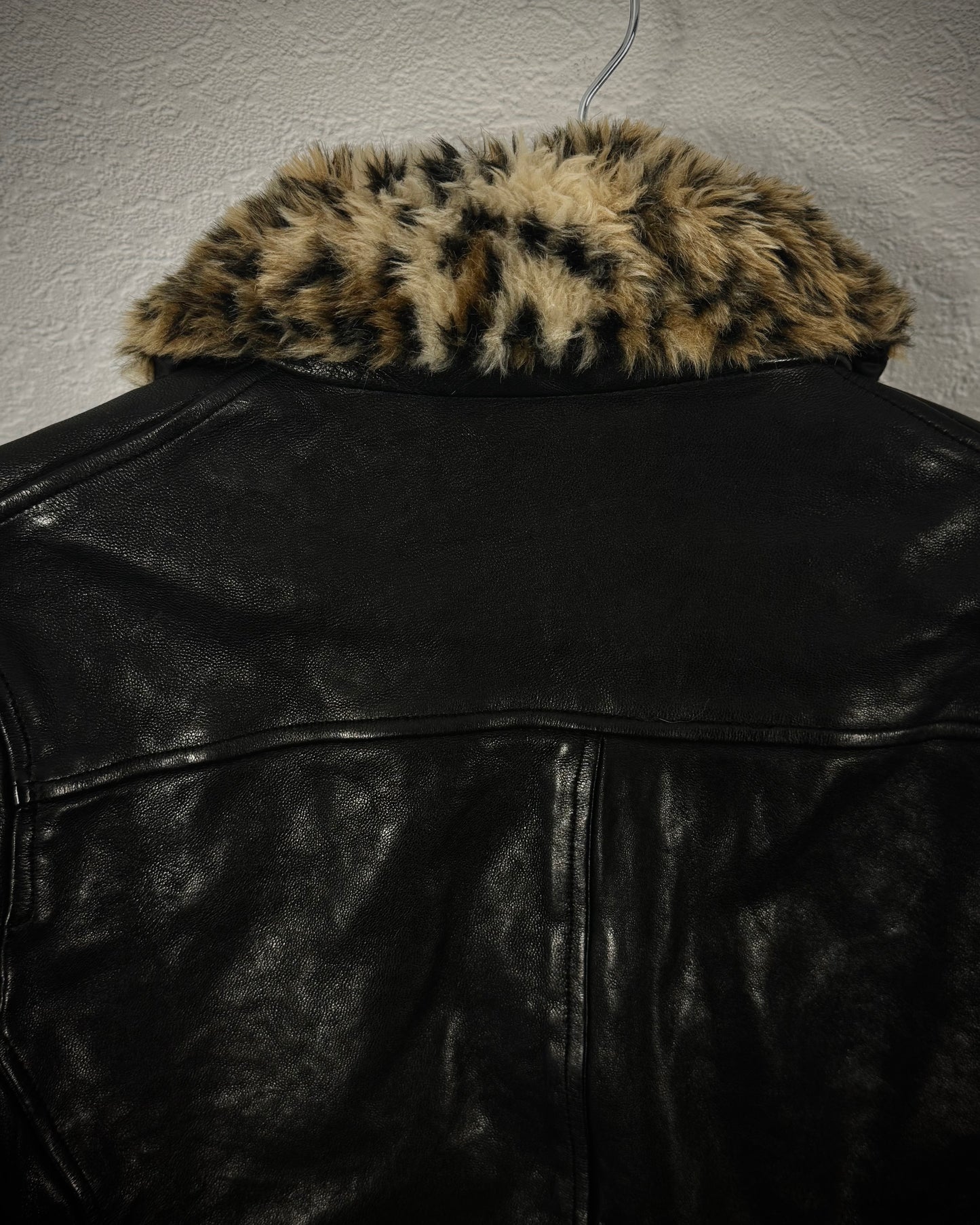 Glamb Leopard Fur Chrome-Tanned Leather Jacket