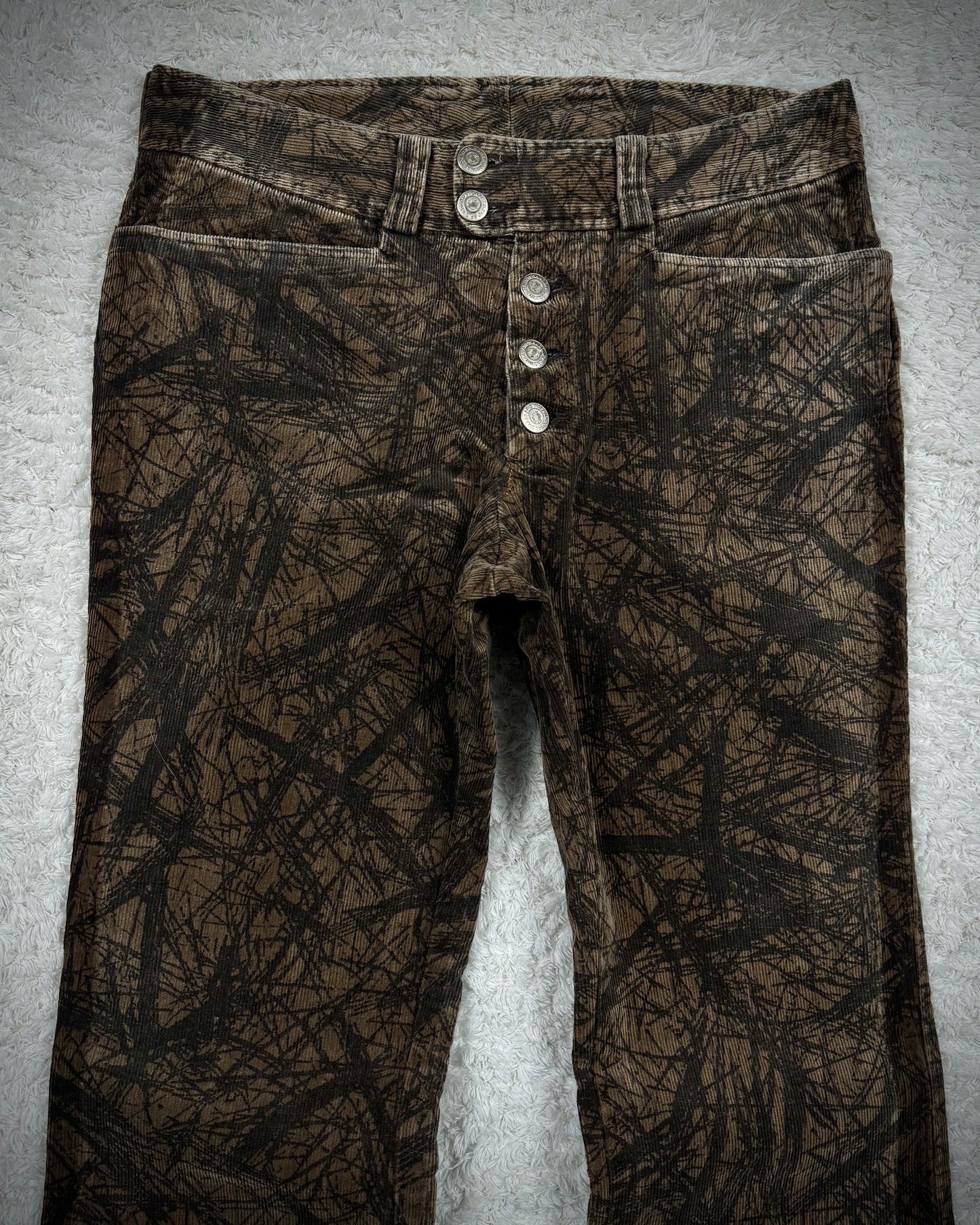 Tornado Mart Wood Textured Flared Pants