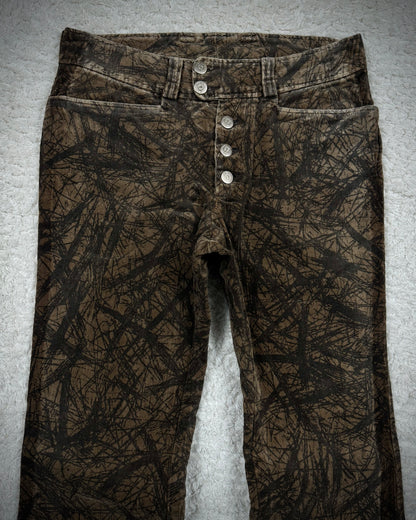 Tornado Mart Wood Textured Flared Pants