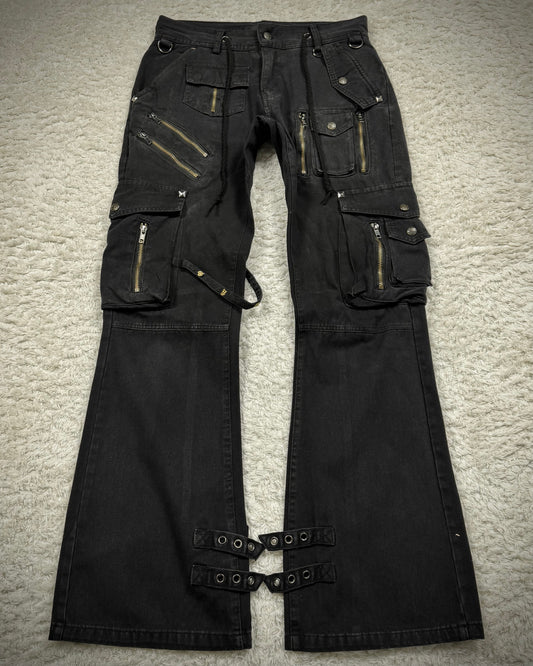 Midas Laced Multi-Pocket Flared Cargo Pants