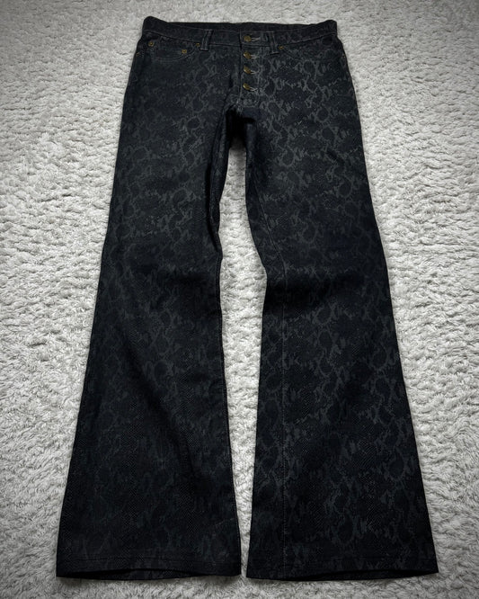 Tornado Mart Python Pattern Flared Pants