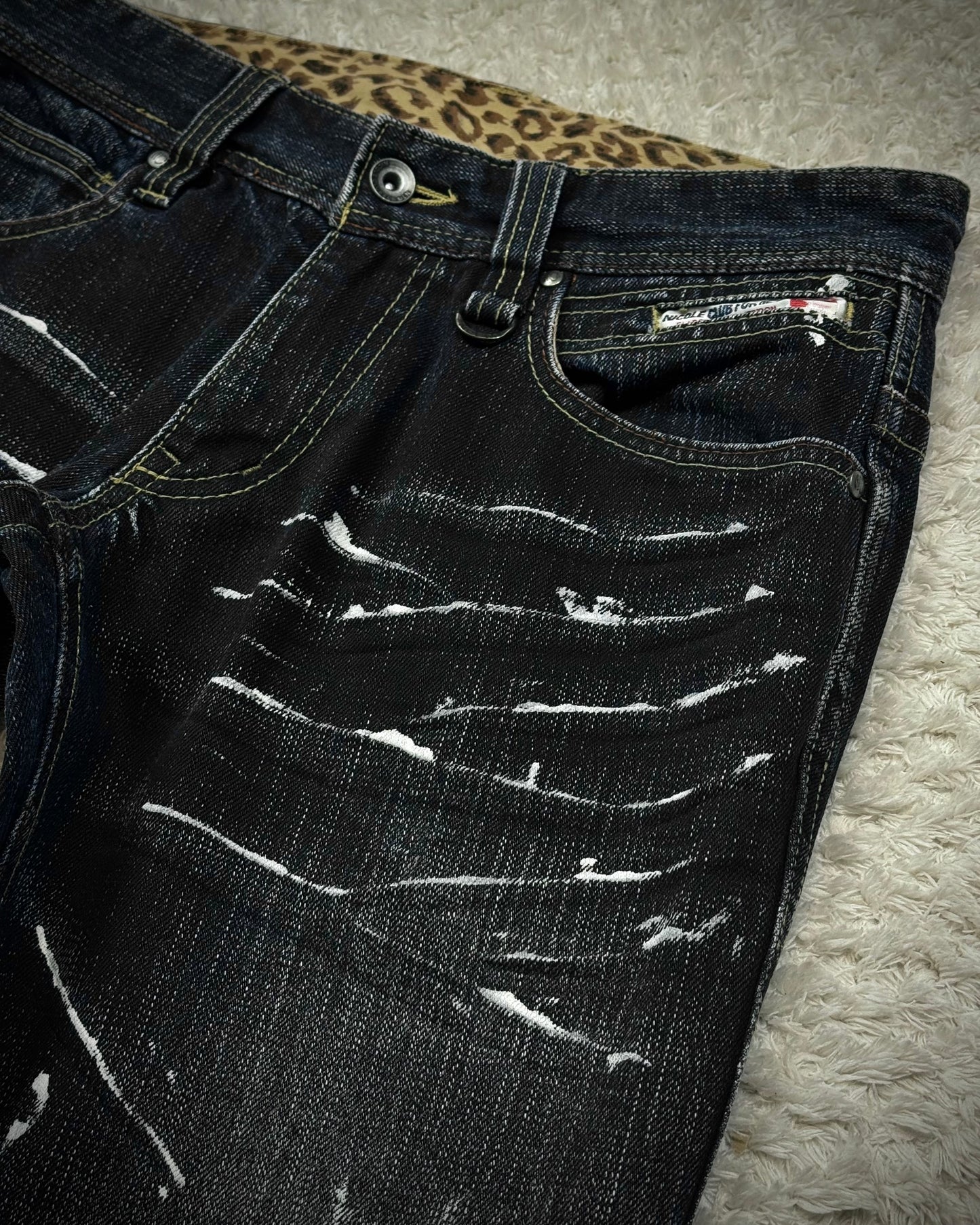 Nicole Club Clawmarks Coated Bootcut Jeans