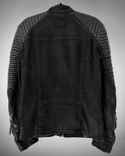 Tigha Waxed Leather Biker Jacket