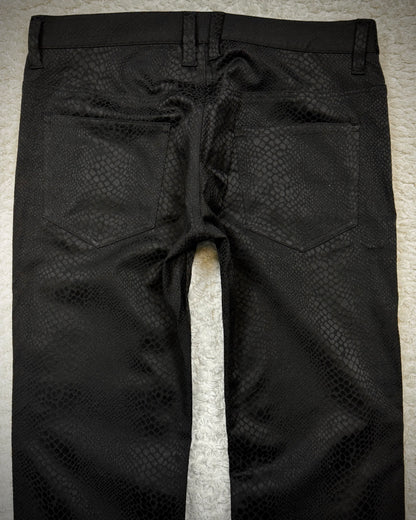 Black Varia Python Shadow Jacquard Dress Pants