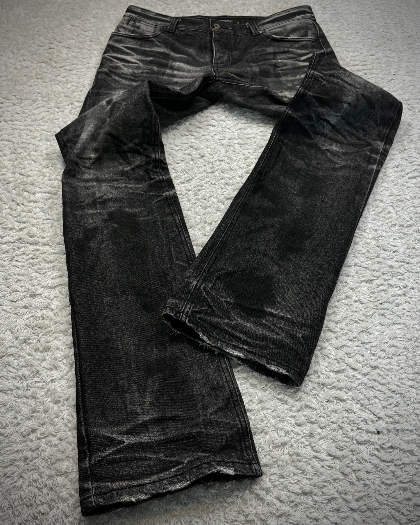 Of The Neige Charcoal Whisker Washed Bootcut Denim
