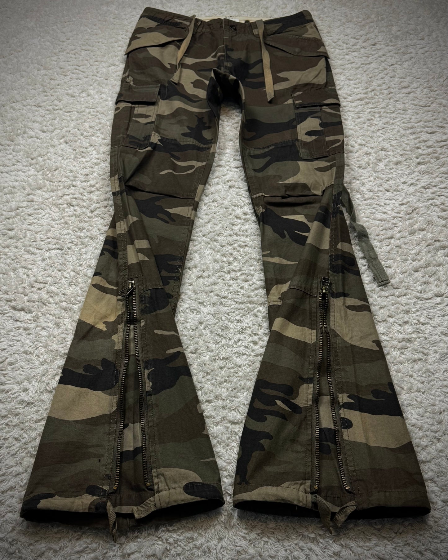 G.O.A Camo Cargo Zippered Flared Pants