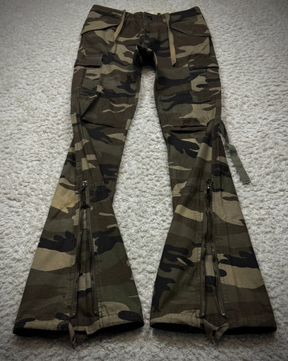 G.O.A Camo Cargo Zippered Flared Pants