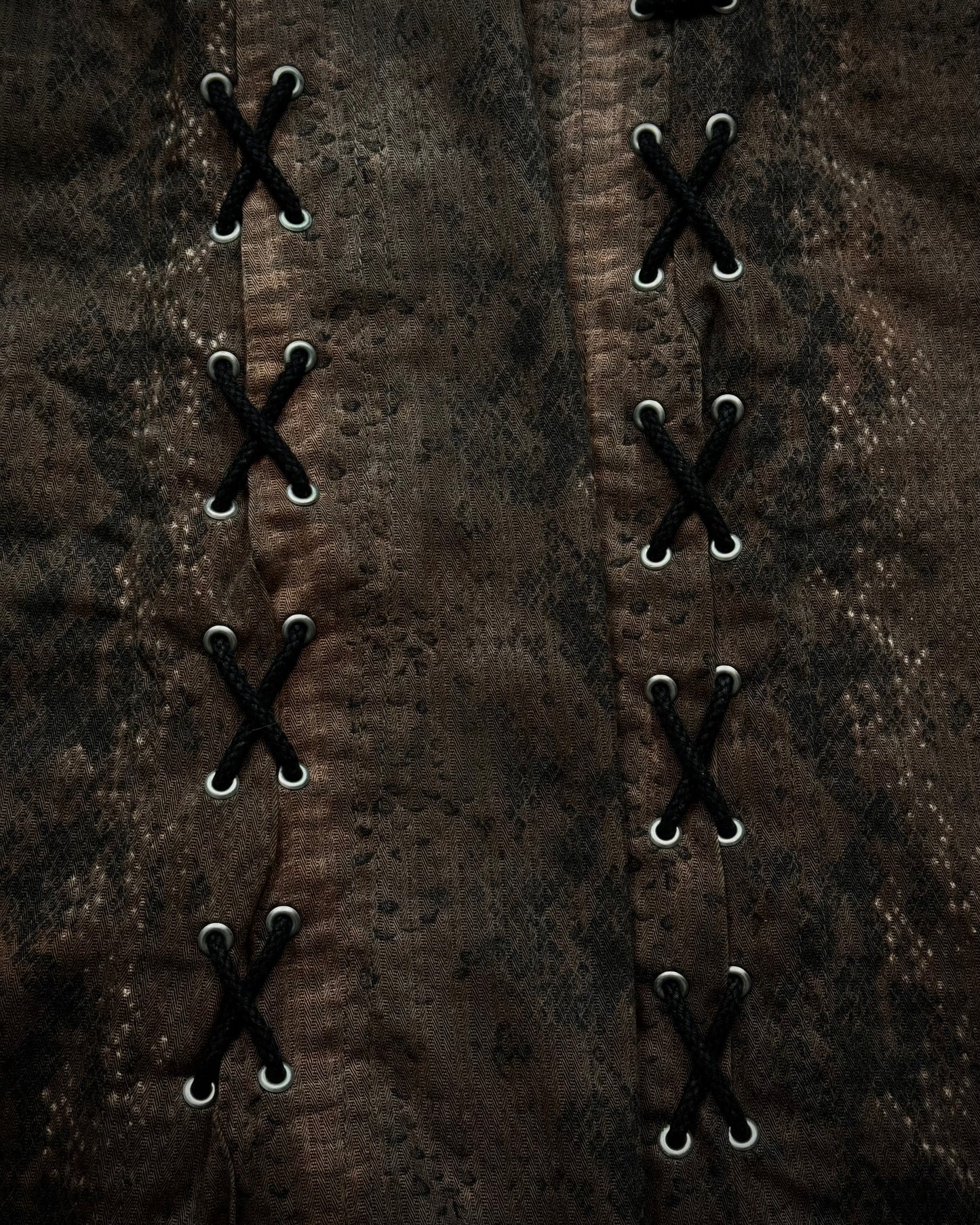 Tornado Mart Python Lace Up Flared Pants