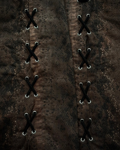 Tornado Mart Python Lace Up Flared Pants