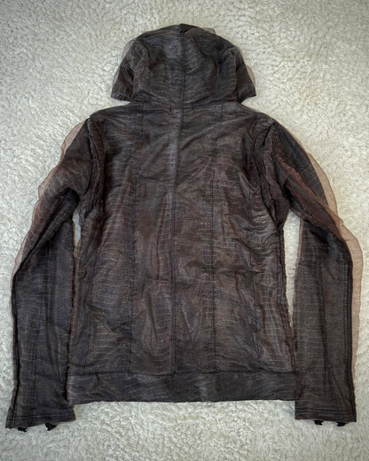 Tornado Mart Double Layered Crocodile Pattern Asymmetrical Jacket