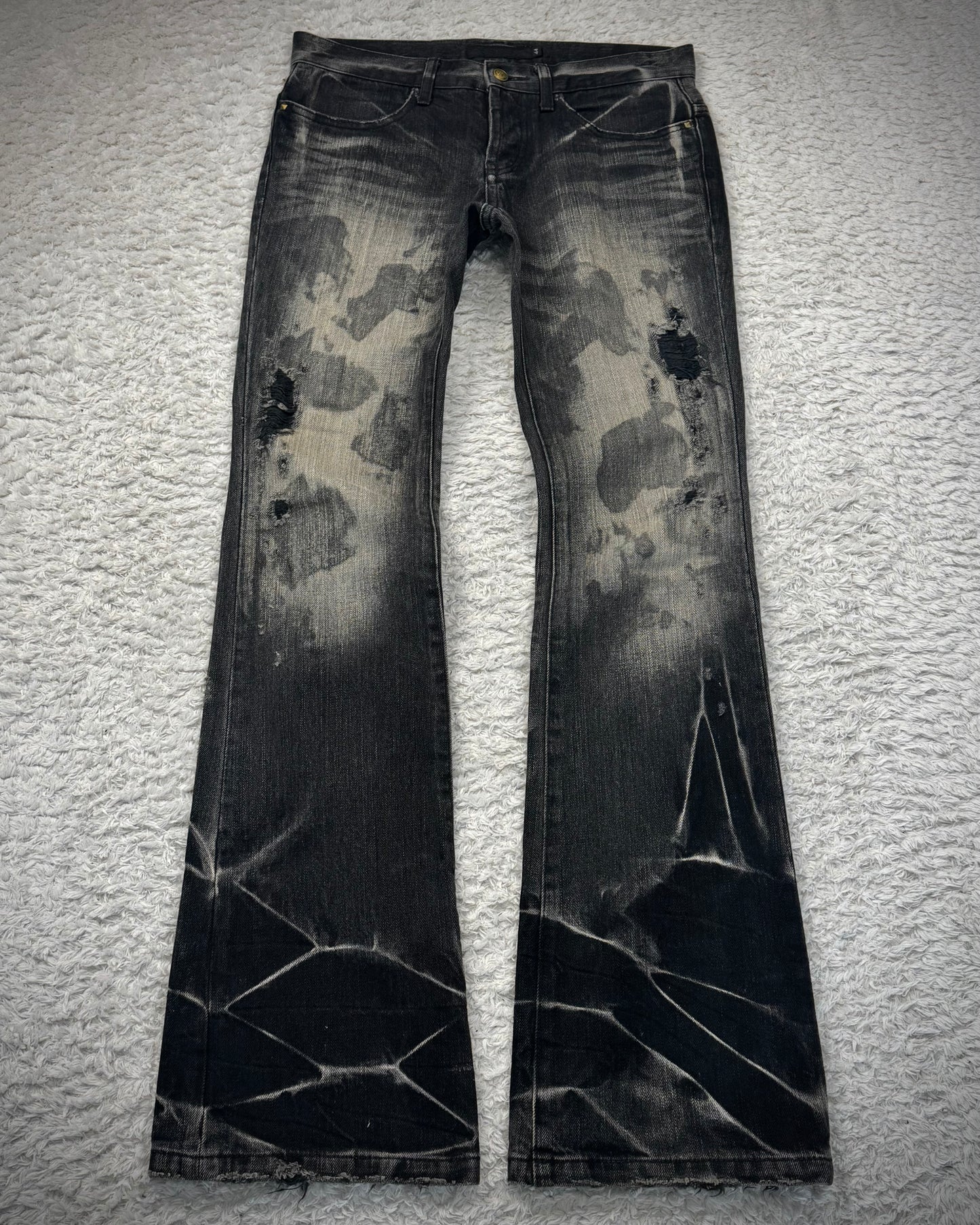 Fuga Charcoal Washed Flared Jeans