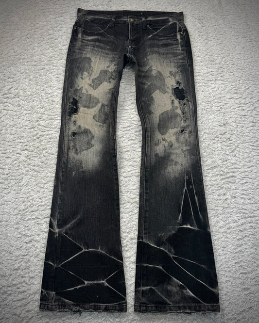 Fuga Charcoal Washed Flared Jeans