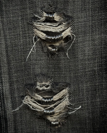 Varosh Pierced Distressed Flared Jeans
