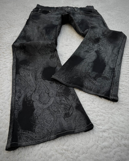 Tornado Mart Contrasted Paisley Flared Pants