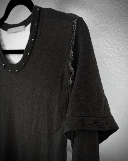 FranCisT MOR.K.S. Double Layered Studded Silver Thread Longsleeve Shirt