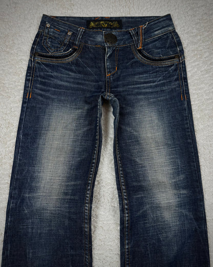 Red Pepper Vintage Embroidered Flared Denim