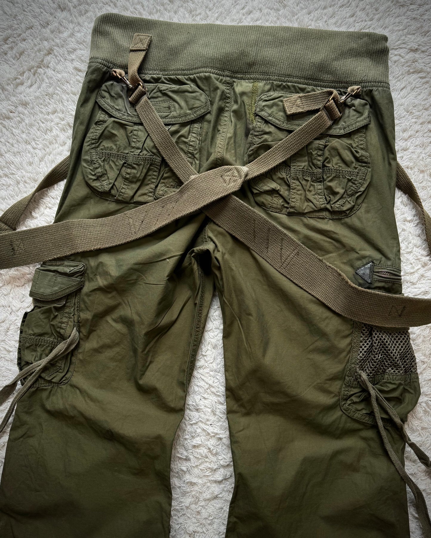 G.O.A Flared Military Suspender Cargo Pants
