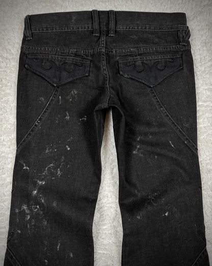 Tornado Mart Tribal Patched Flared Jeans