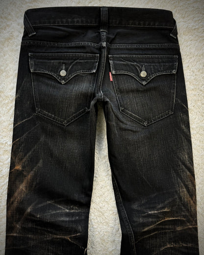 Tornado Mart Mud Clawmarks Washed Spiral Flared Jeans