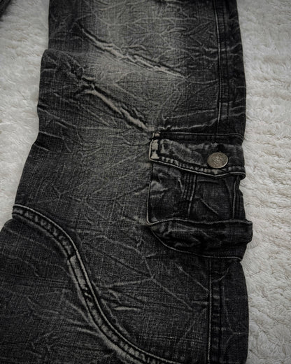 Lowbox Heavy Washed Flared Cargo Pants