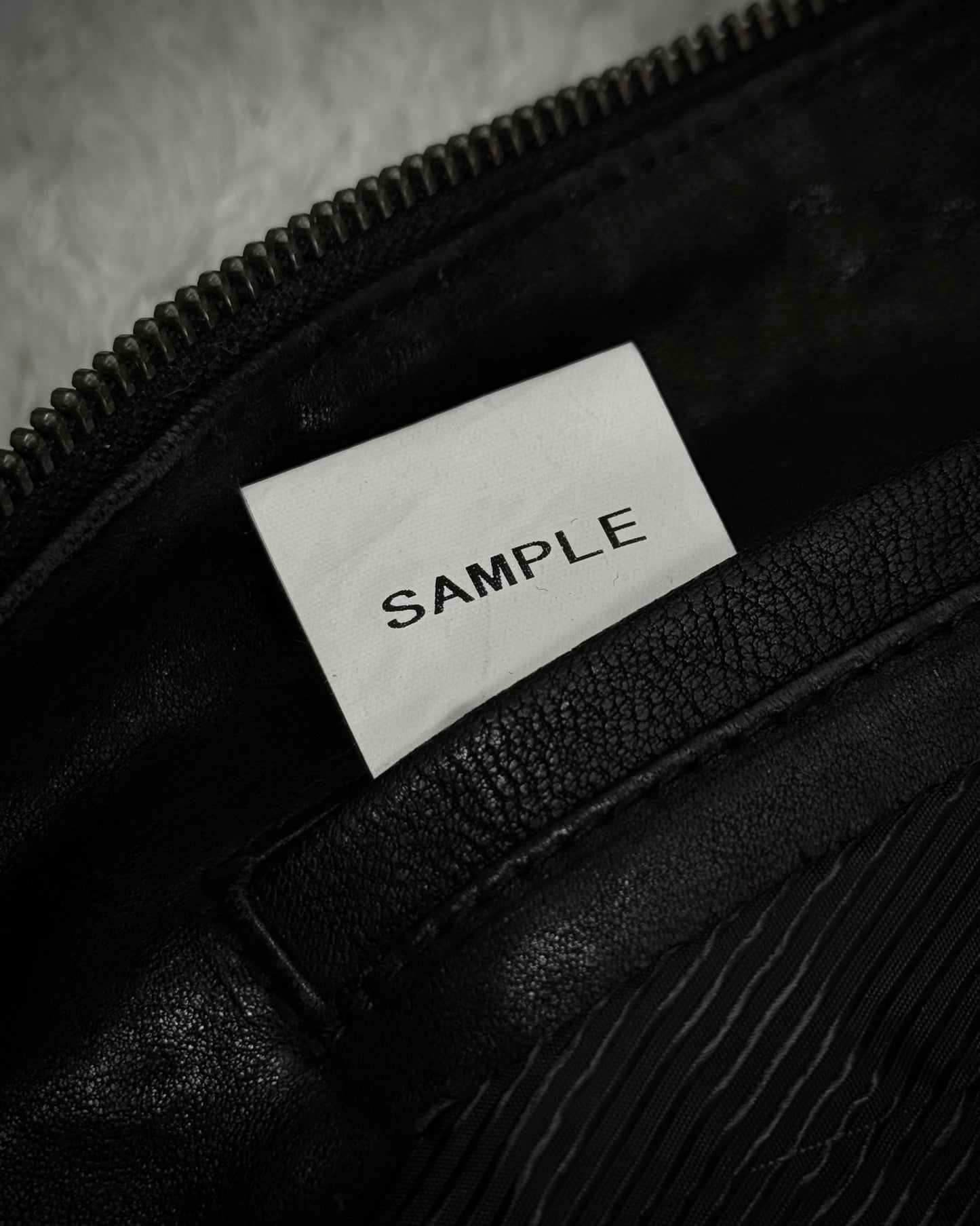 Comme Ca Men Rabbit Fur Collar Leather Jacket