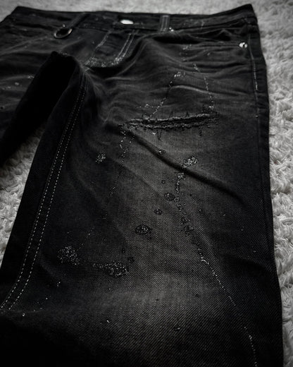 Lagust Silver Splatter Chained Bootcut Jeans