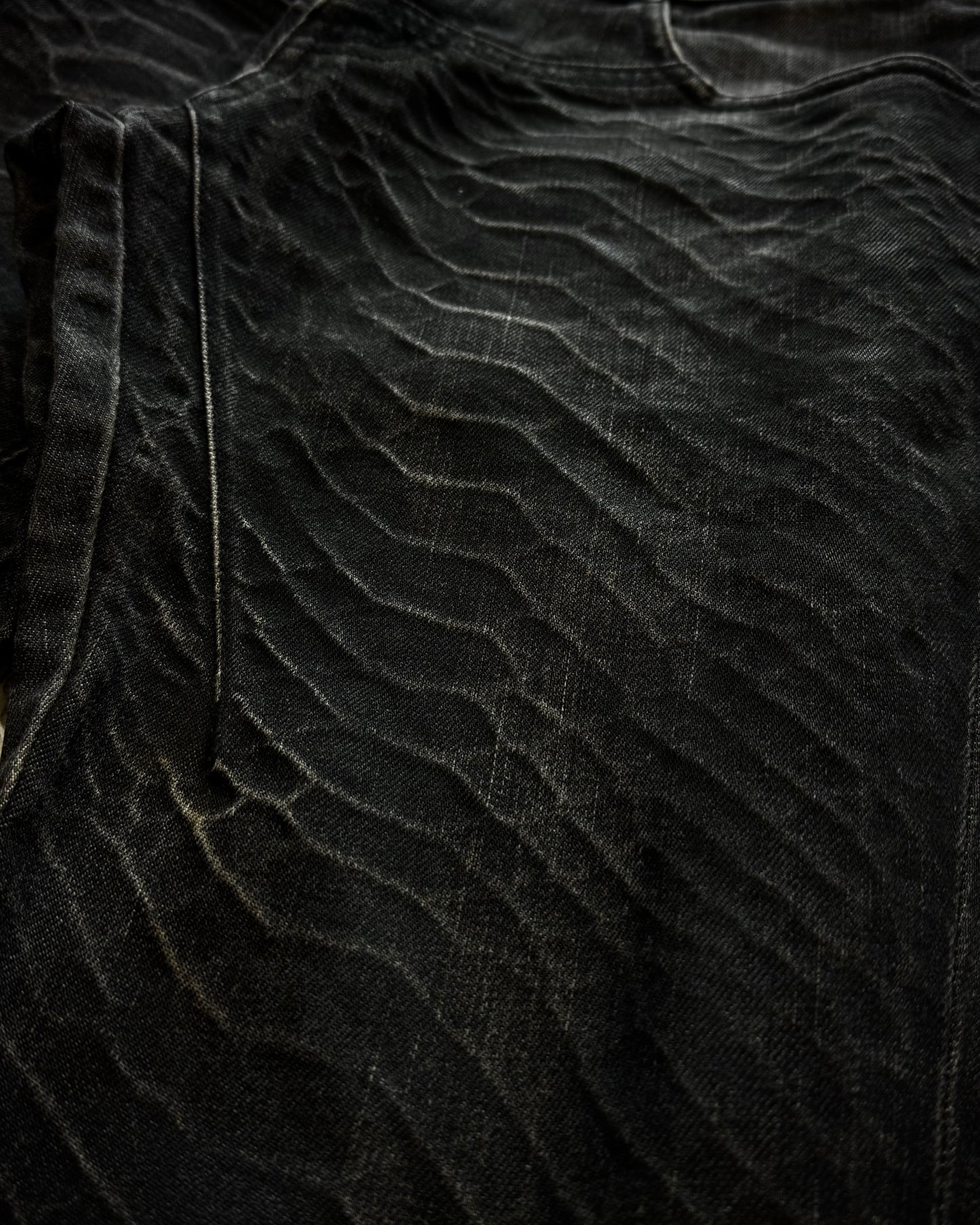 Tornado Mart Python Washed Lace Up Flared Jeans