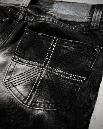 Xfrm Clawmarks Luster Coated Flared Jeans