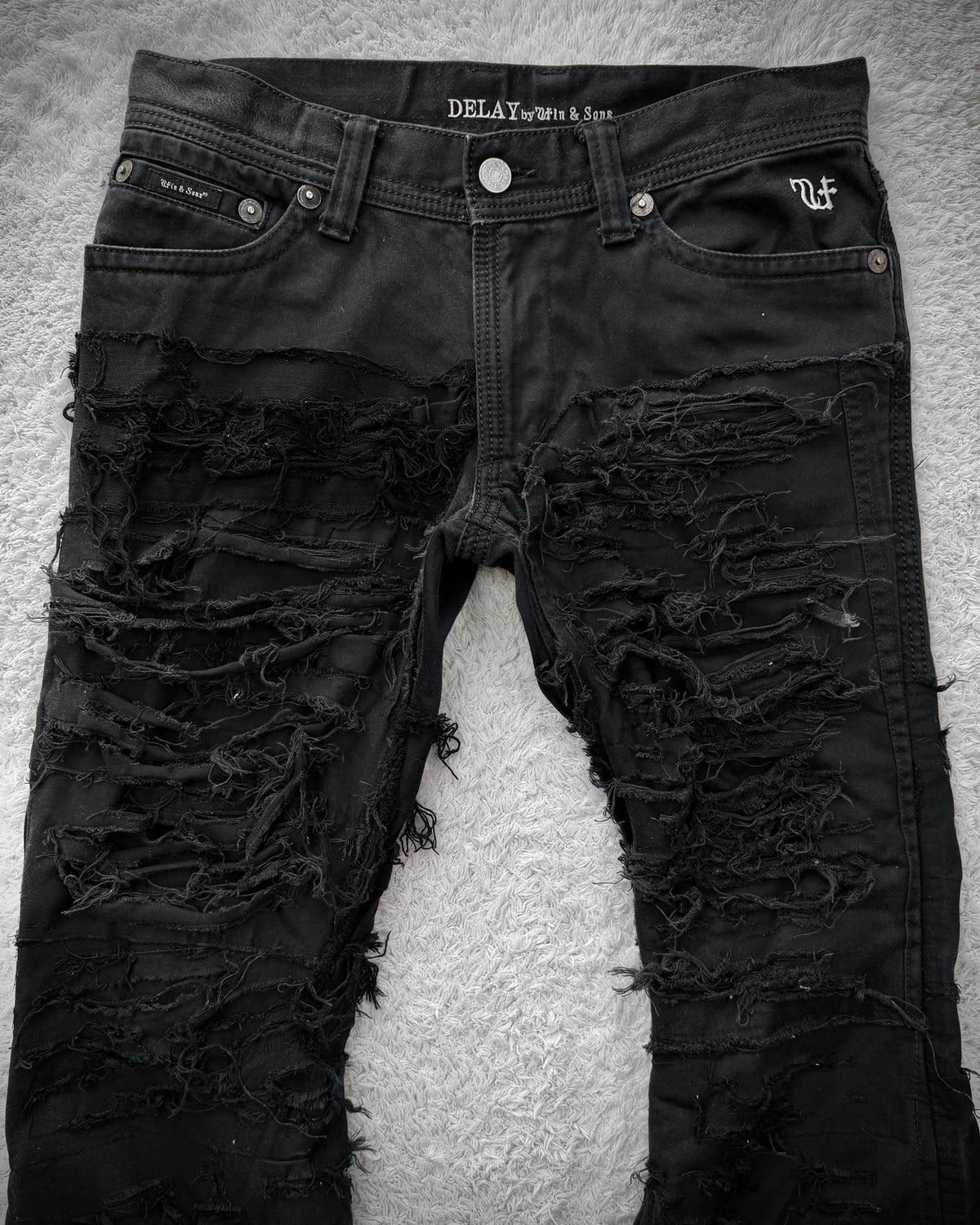 Delay by Win & Sons Crash Reconstructed Bell Bottom Flared Pants