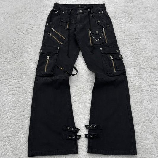 Midas Multi-Zippers Chained Bootcut Cargo Pants