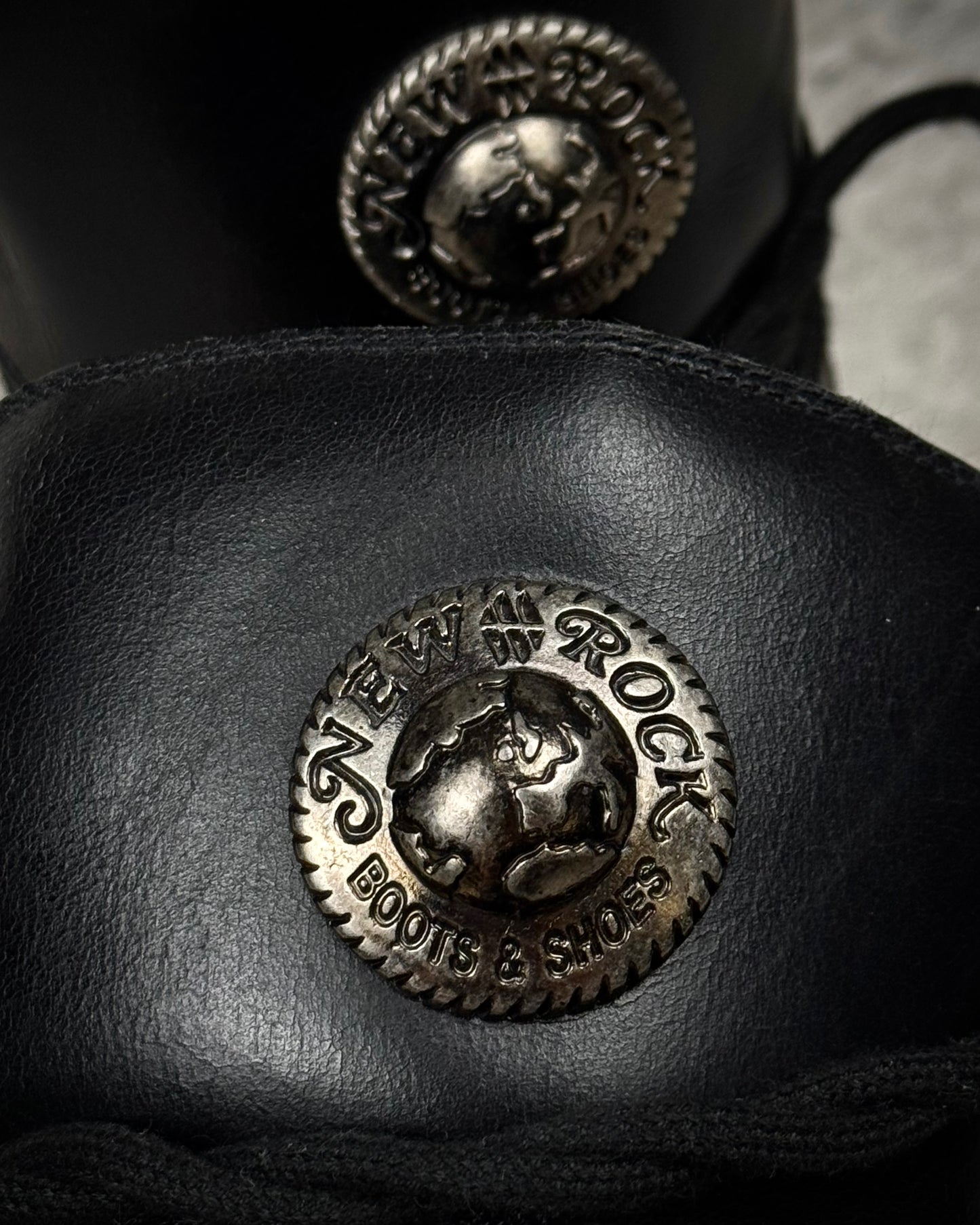New Rock Laced Steel Heel Leather Boots