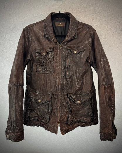 Undercurrent Rust Dyed Quilted Leather Jacket