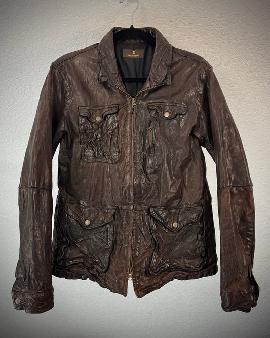 Undercurrent Rust Dyed Quilted Leather Jacket