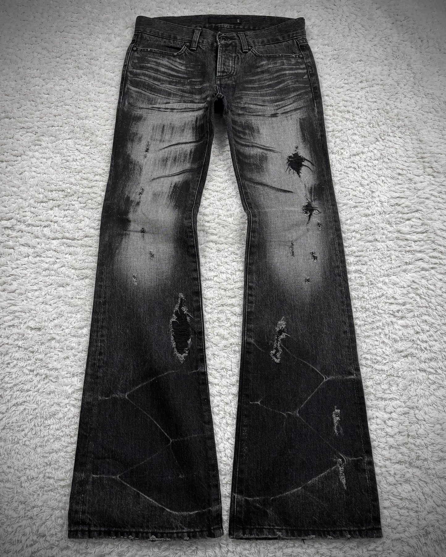 Fuga Whisker Washed Charcoal Bootcut Jeans