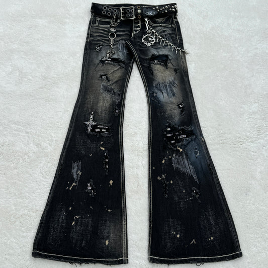 Tornado Mart Pierced Flared Jeans