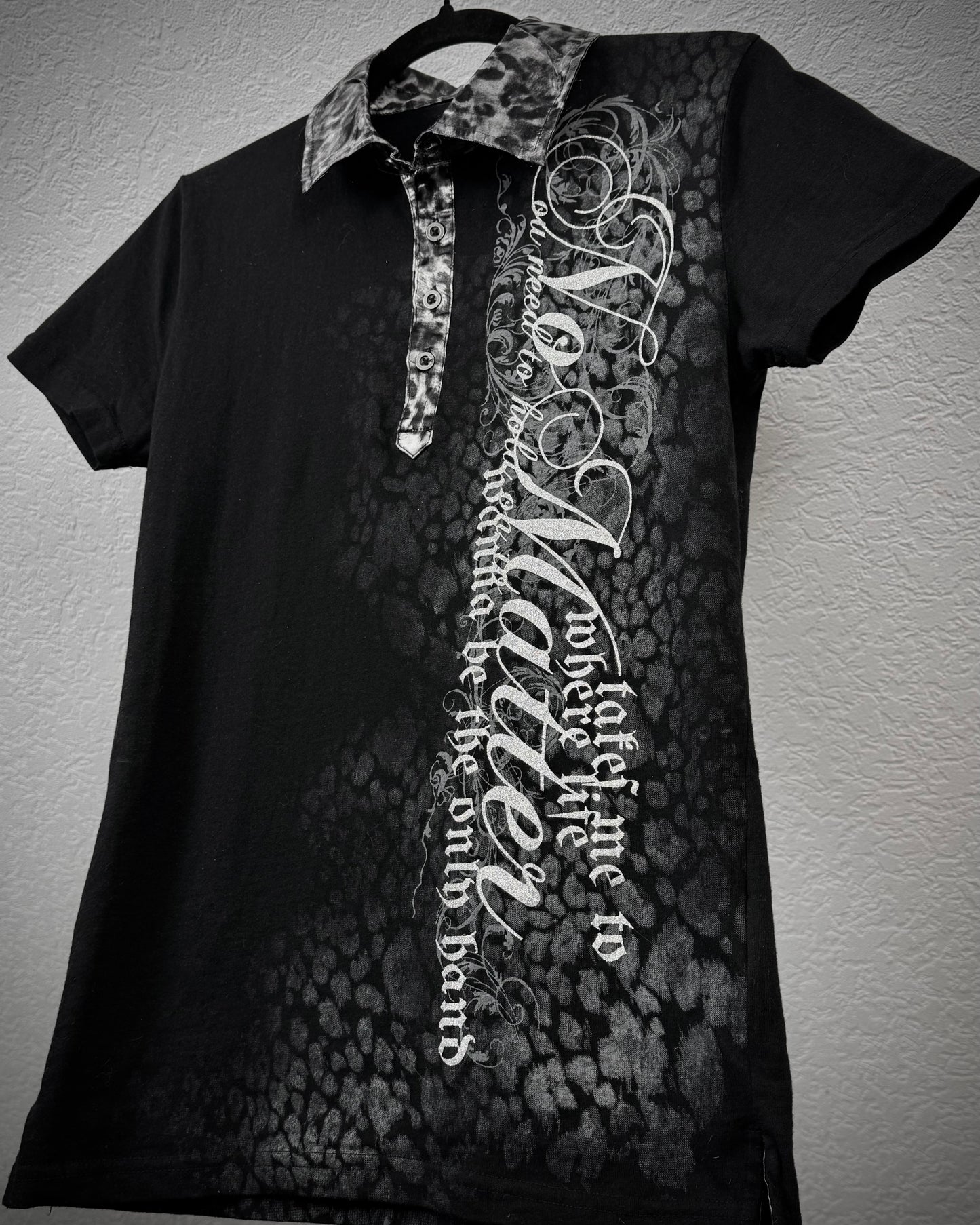 Leopard Poem Luster Polo Shirt