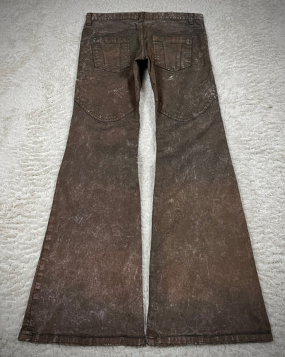 Semantic Design Textured Panel Construction Flared Jeans