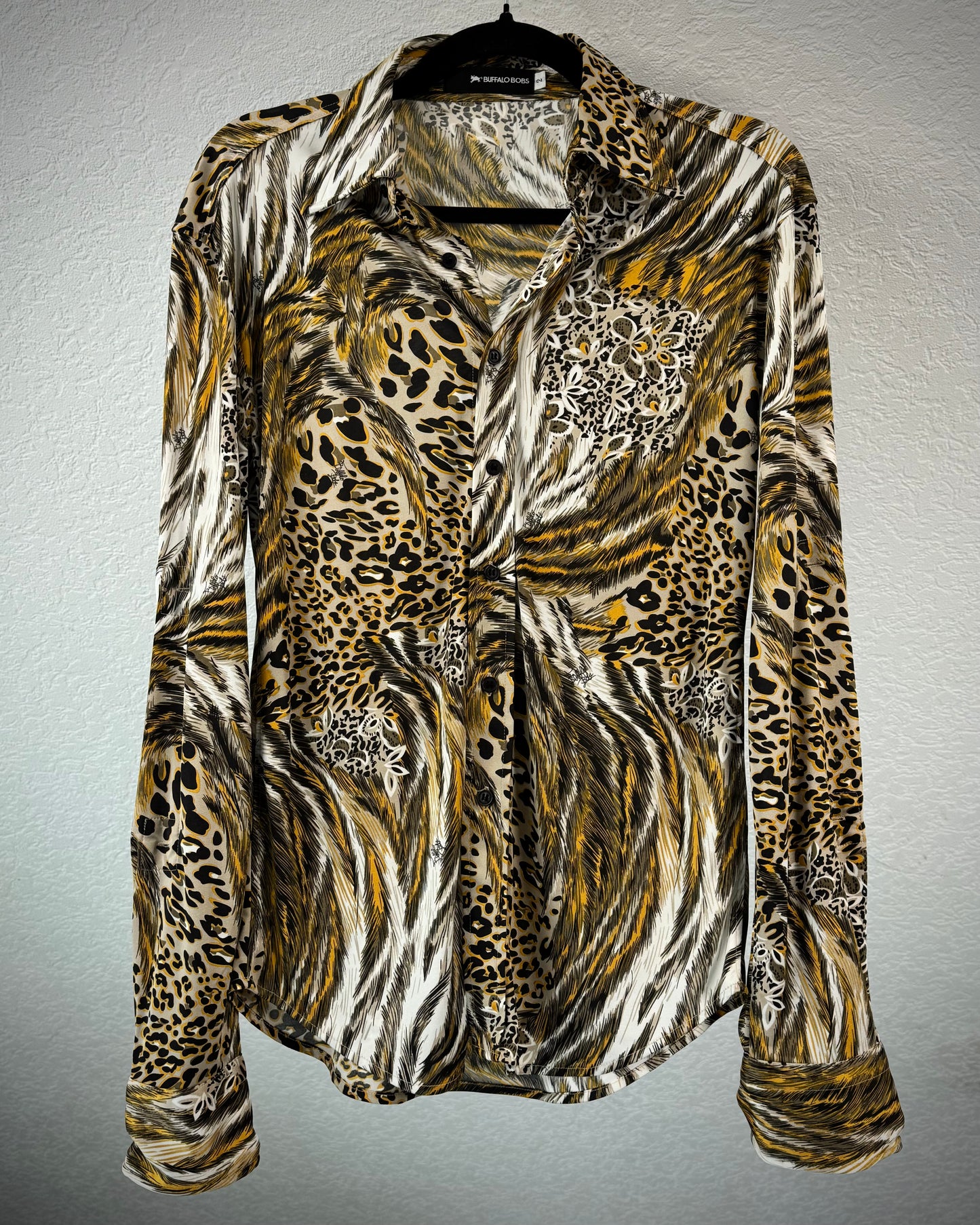 Buffalo Bobs Leopard Peacock Button Up Shirt