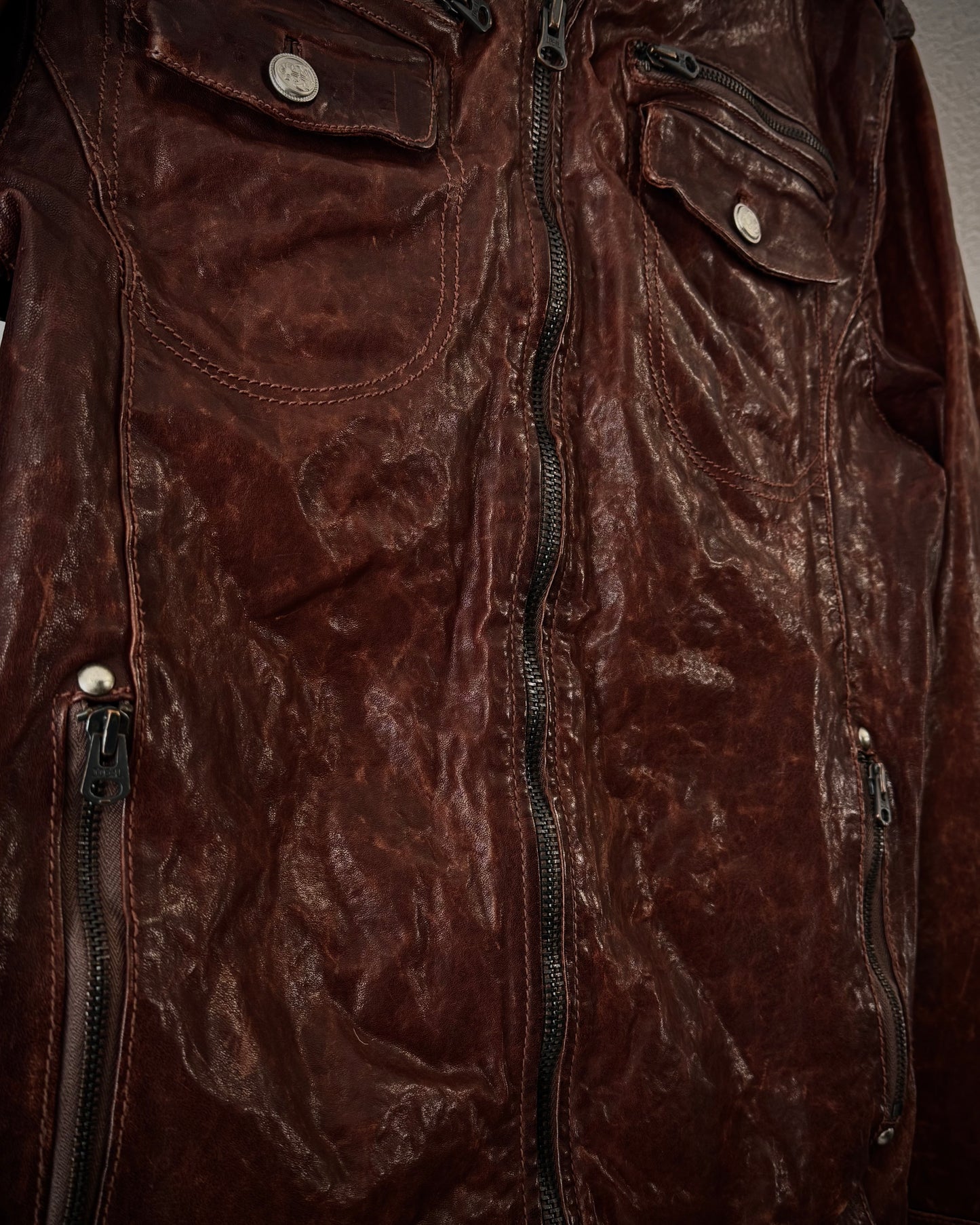 Pureté Rust Quilted Leather Jacket