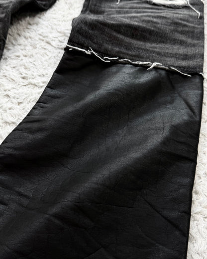 Buffalo Bobs Leather Repaired Pierced Bootcut Jeans