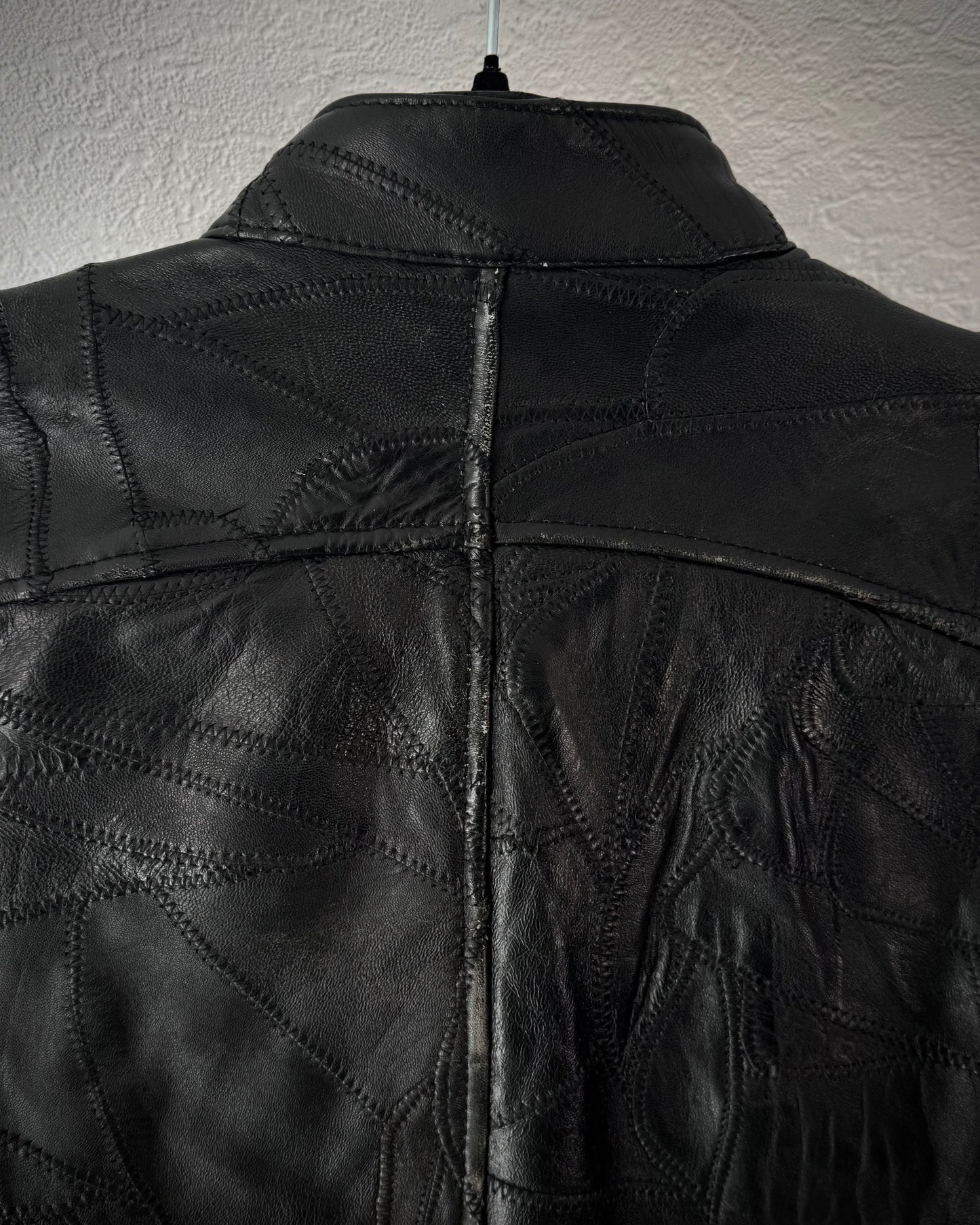 Rattle Trap Scar Stitched Leather Patchwork Jacket