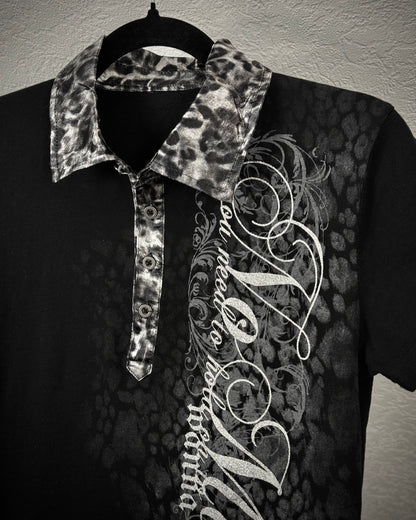 Leopard Poem Luster Polo Shirt