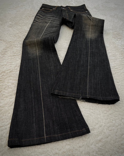Tornado Mart Mud Claw Marks Washed Bell Bottom Flared Jeans