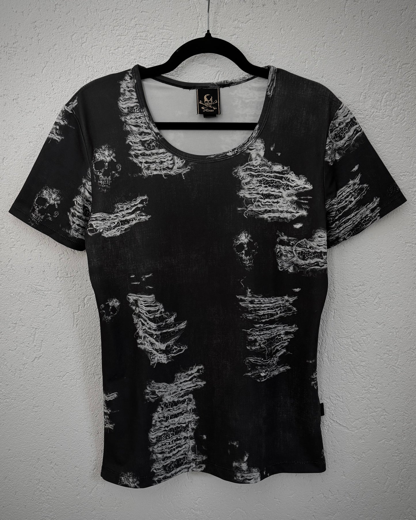 Roen Skulls & Leopard Pattern T-Shirt